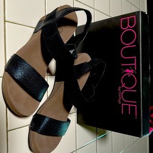 Black Boutique sandals by Corkys